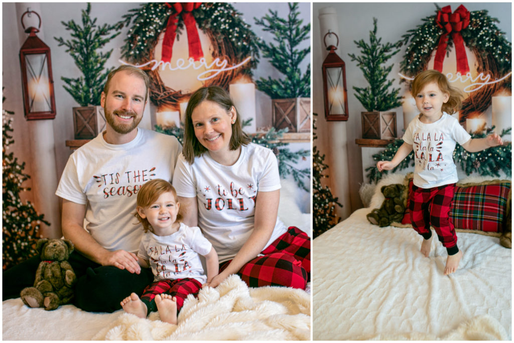Indoor Christmas minis, family photographer