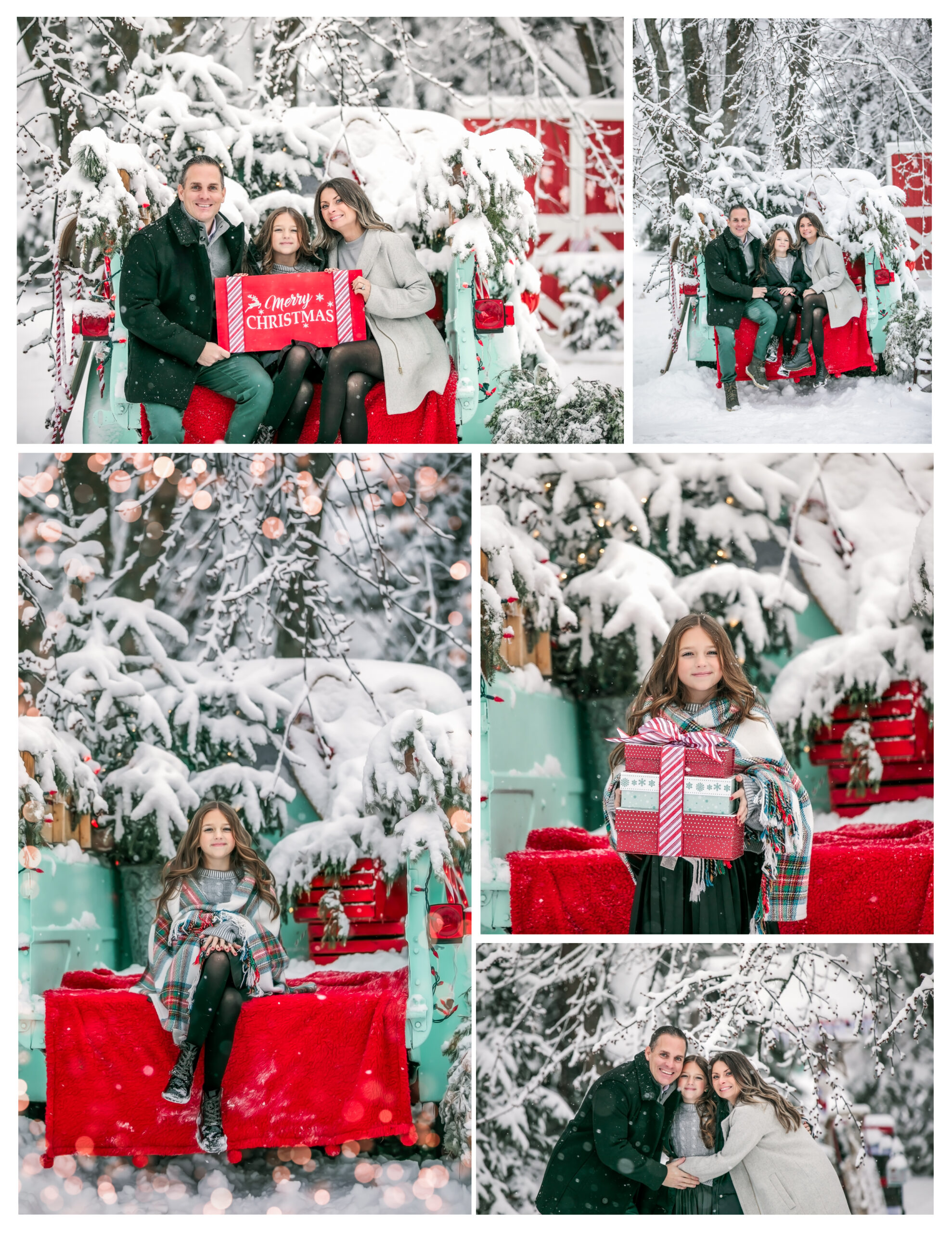 Blue truck Christmas mini session, Ottawa family photographer 
