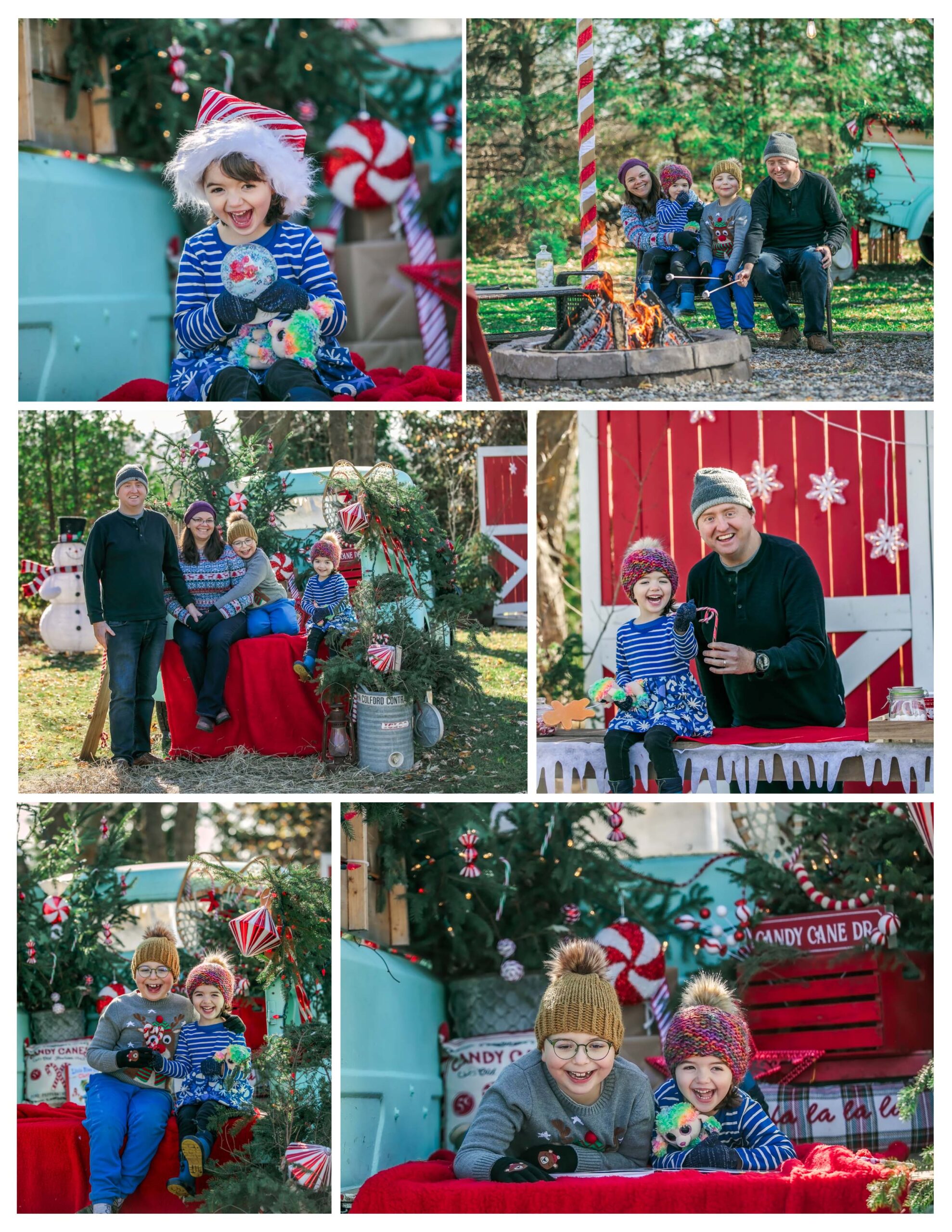 Blue truck Christmas mini session, Ottawa family photographer 